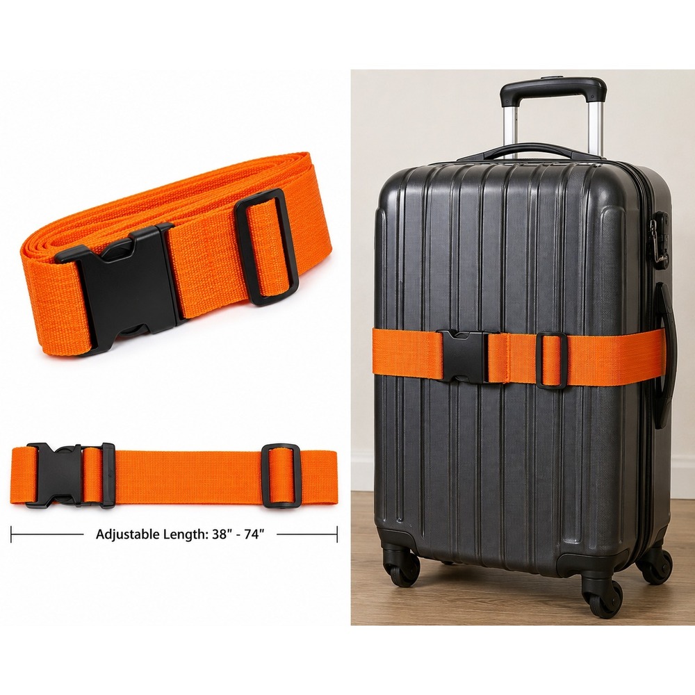 Orange Adjustable Luggage Strap Travel‎ Suitcase Belt New